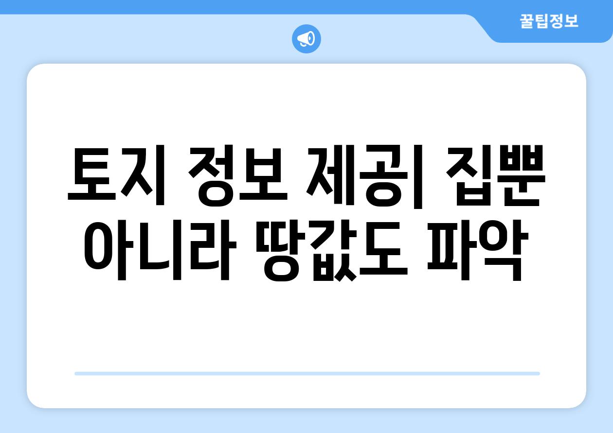 토지 정보 제공| 집뿐 아니라 땅값도 파악