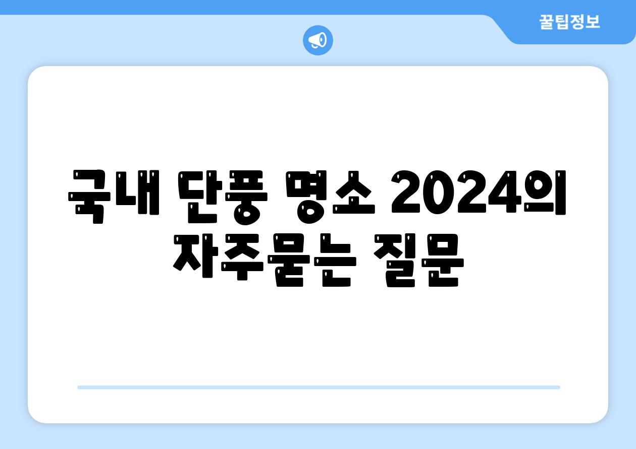 국내 단풍 명소 2024