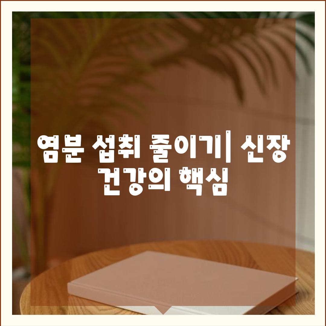 염분 섭취 줄이기| 신장 건강의 핵심