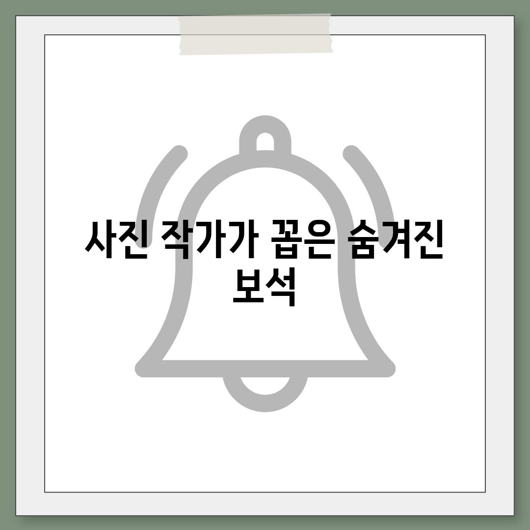 사진 작가가 꼽은 숨겨진 보석