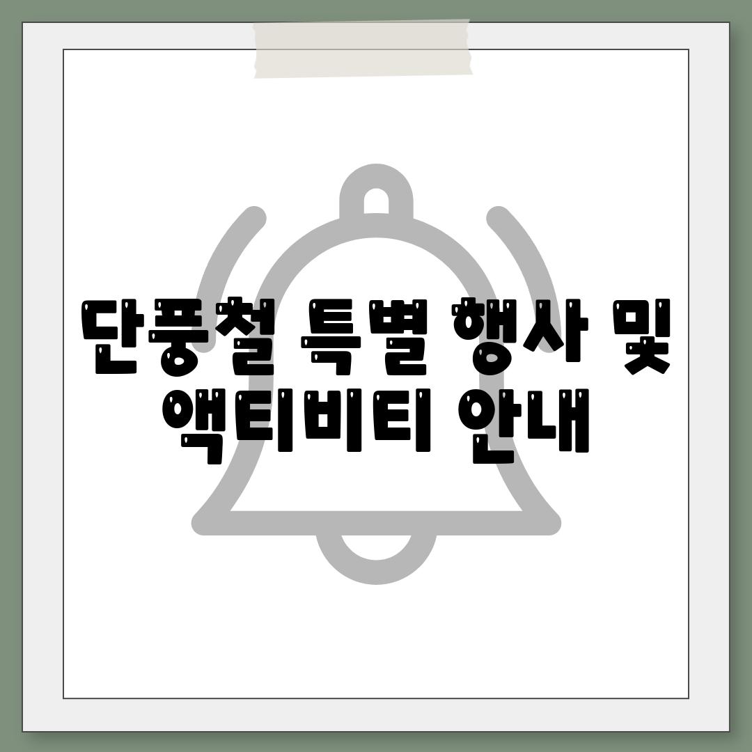 단풍철 특별 행사 및 액티비티 안내