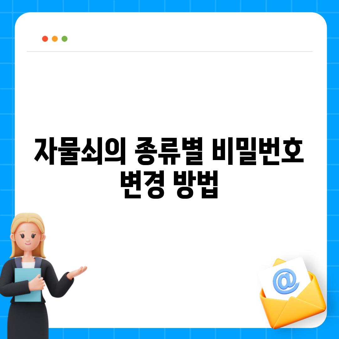 자물쇠의 종류별 비밀번호 변경 방법