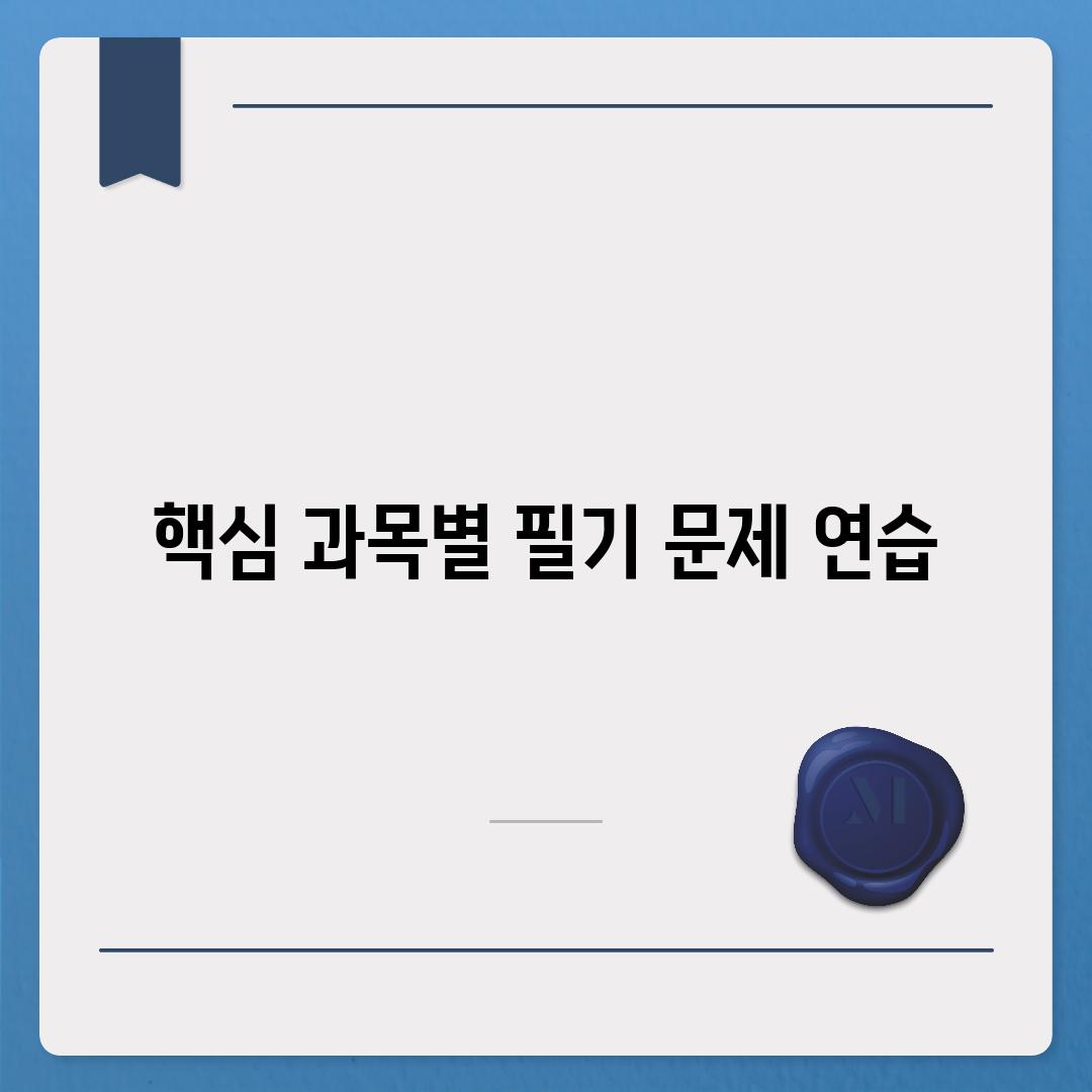 핵심 과목별 필기 문제 연습