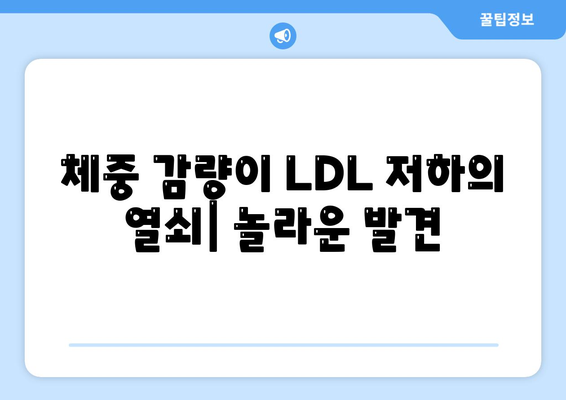 체중 감량이 LDL 저하의 열쇠| 놀라운 발견