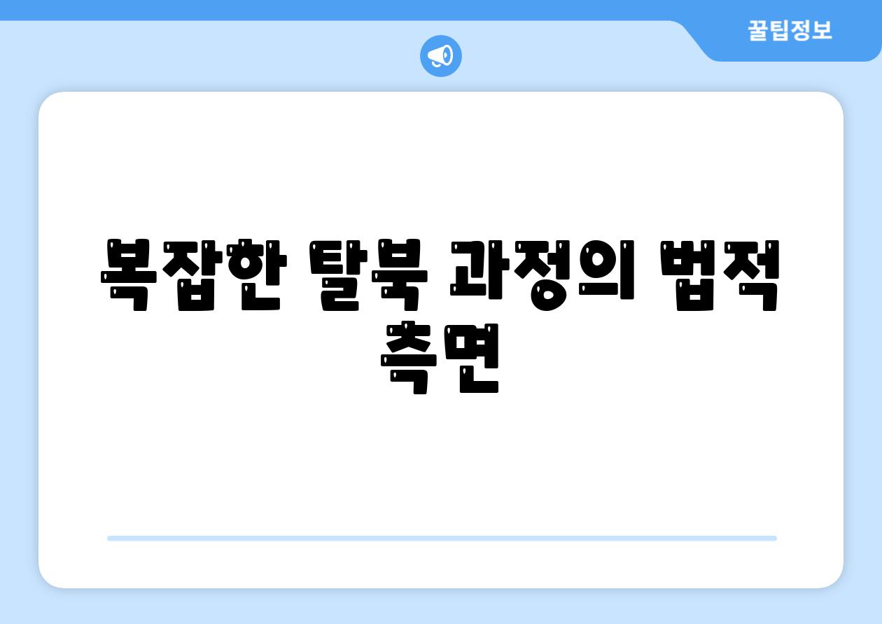 복잡한 탈북 과정의 법적 측면