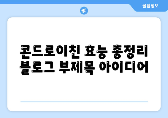 콘드로이친 효능 총정리