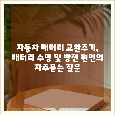 자동차 배터리 교환주기, 배터리 수명 및 방전 원인