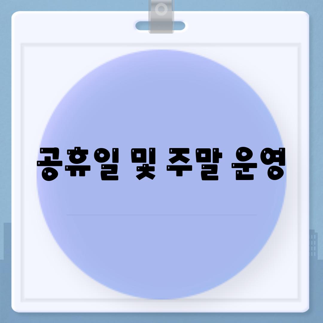 공휴일 및 주말 운영