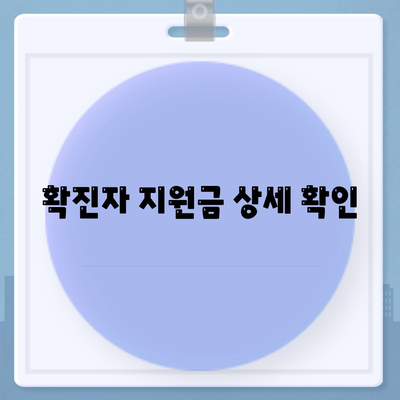 확진자 지원금 상세 확인