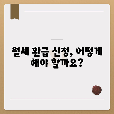 월세 환급제도 조건 및 신청방법