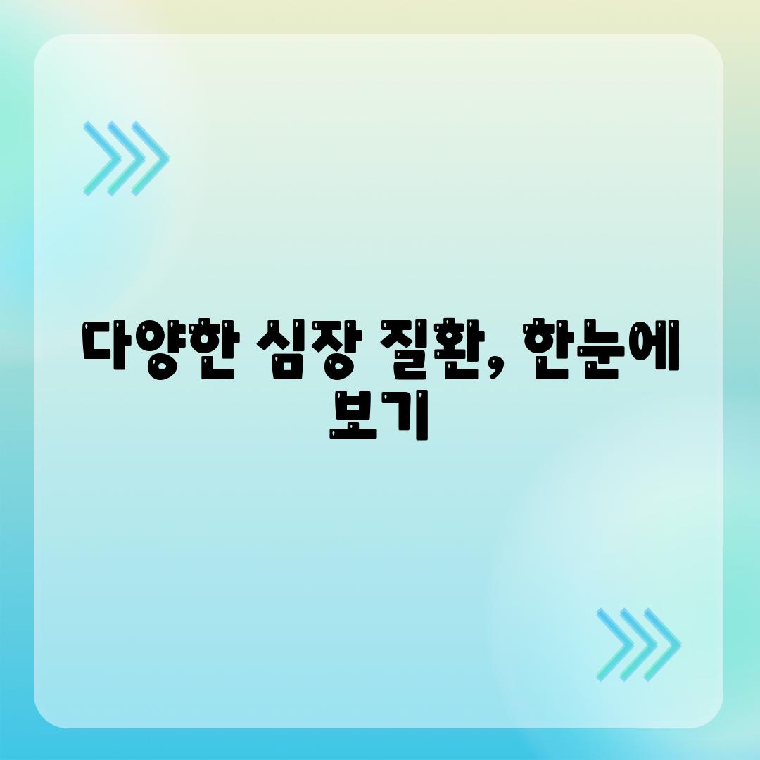 다양한 심장 질환, 한눈에 보기