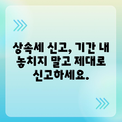 상속세 신고기간 (기한)