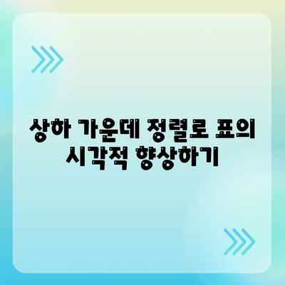 상하 가운데 정렬로 표의 시각적 향상하기