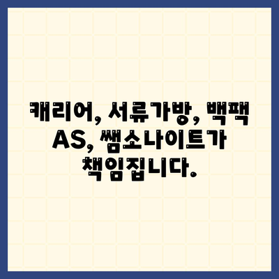 쌤소나이트 AS 서비스센터(캐리어, 서류가방, 백팩)