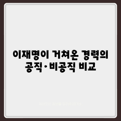 이재명이 거쳐온 경력의 공직·비공직 비교