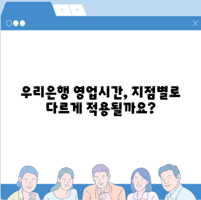 우리은행 영업시간