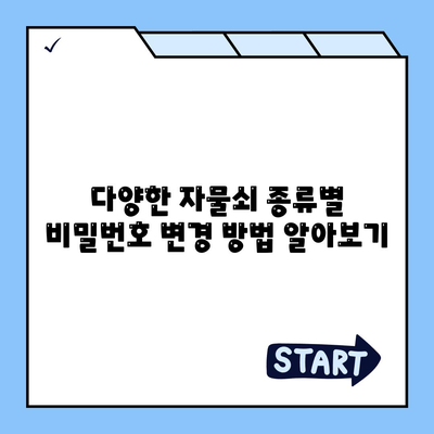 자물쇠 비밀번호 변경 - 열쇠 비밀번호 바꾸는 방법