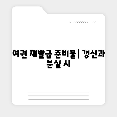 여권 재발급 준비물 (갱신, 분실 시)