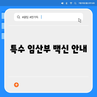 특수 임산부 백신 안내