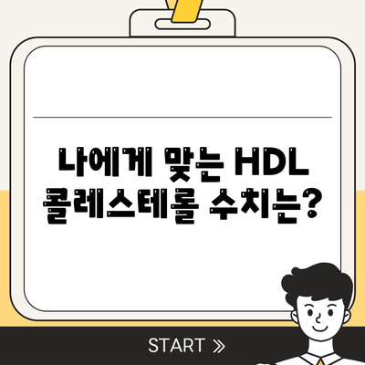 HDL 콜레스테롤 정상수치 (3단계)