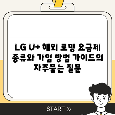 LG U+ 해외 로밍 요금제 종류와 가입 방법 가이드