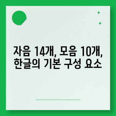 한글 자음과 모음의 순서와 이름