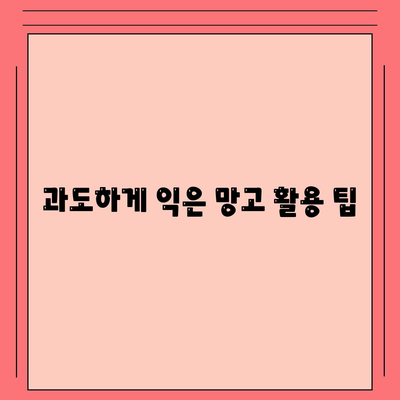 과도하게 익은 망고 활용 팁