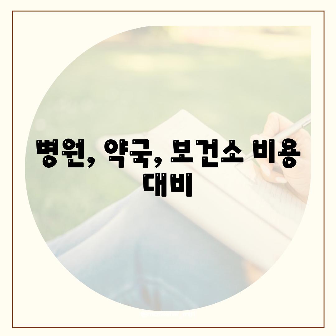 병원, 약국, 보건소 비용 대비