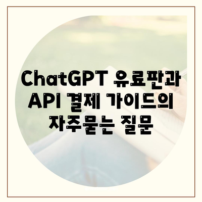 ChatGPT 유료판과 API 결제 가이드