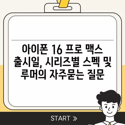 아이폰 16 프로 맥스 출시일, 시리즈별 스펙 및 루머