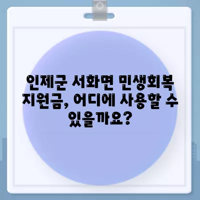 강원도 인제군 서화면 민생회복지원금 | 신청 | 신청방법 | 대상 | 지급일 | 사용처 | 전국민 | 이재명 | 2024