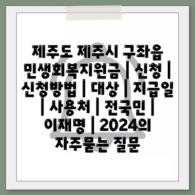 제주도 제주시 구좌읍 민생회복지원금 | 신청 | 신청방법 | 대상 | 지급일 | 사용처 | 전국민 | 이재명 | 2024