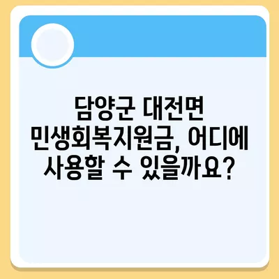 전라남도 담양군 대전면 민생회복지원금 | 신청 | 신청방법 | 대상 | 지급일 | 사용처 | 전국민 | 이재명 | 2024