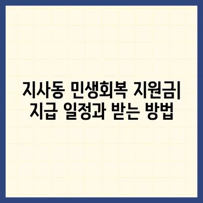 부산시 강서구 지사동 민생회복지원금 | 신청 | 신청방법 | 대상 | 지급일 | 사용처 | 전국민 | 이재명 | 2024