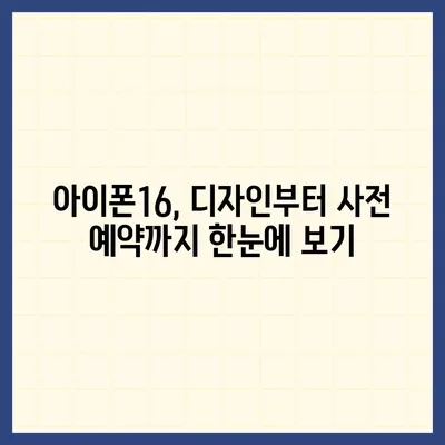 아이폰16의 디자인, 출시일, 색상 정리 | 사전 예약 어디서?