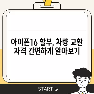 아이폰16 할부 차량 교환 | 자격 및 이점