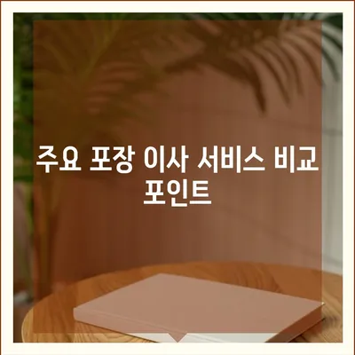 포장 이사 견적 비교 가격 체크리스트