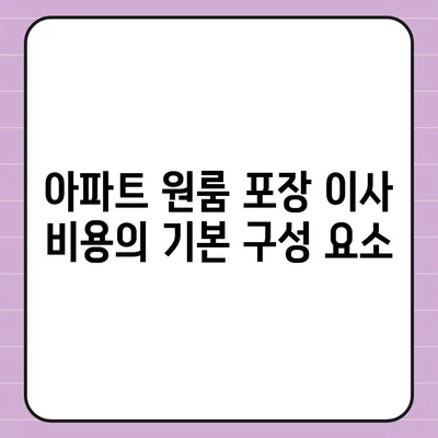 아파트 원룸 포장 이사 비용 안내