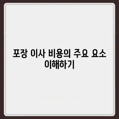 포장 이사 비용 일목요연하게 비교하기