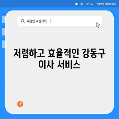 강동구 이사 전문 업체 추천