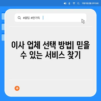 이사 준비를 손쉽게 하는 완벽 가이드