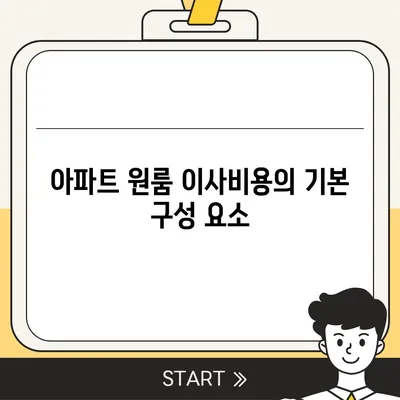 아파트 원룸 이사비용 안내