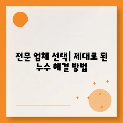 누수탐지이사 후 누수 문제 해결