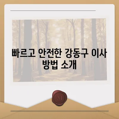 강동구 이사 전문 업체 추천