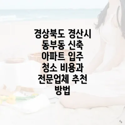 경상북도 경산시 동부동 신축 아파트 입주 청소 비용과 전문업체 추천 방법