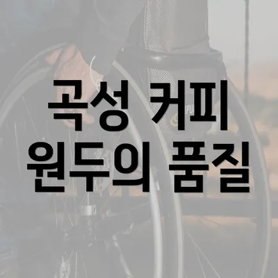 곡성 커피 원두의 품질