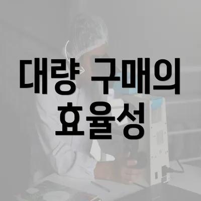 대량 구매의 효율성