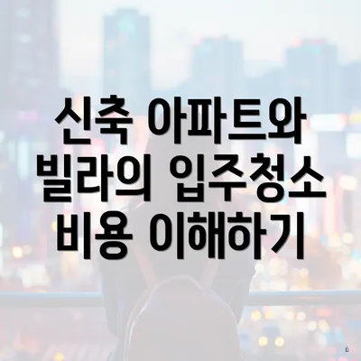 신축 아파트와 빌라의 입주청소 비용 이해하기