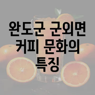 완도군 군외면 커피 문화의 특징