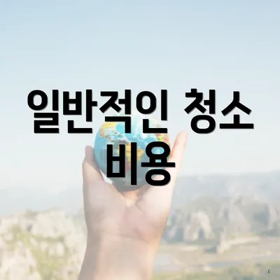 일반적인 청소 비용